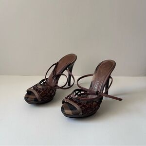 Burberry Brown Strappy Sandals